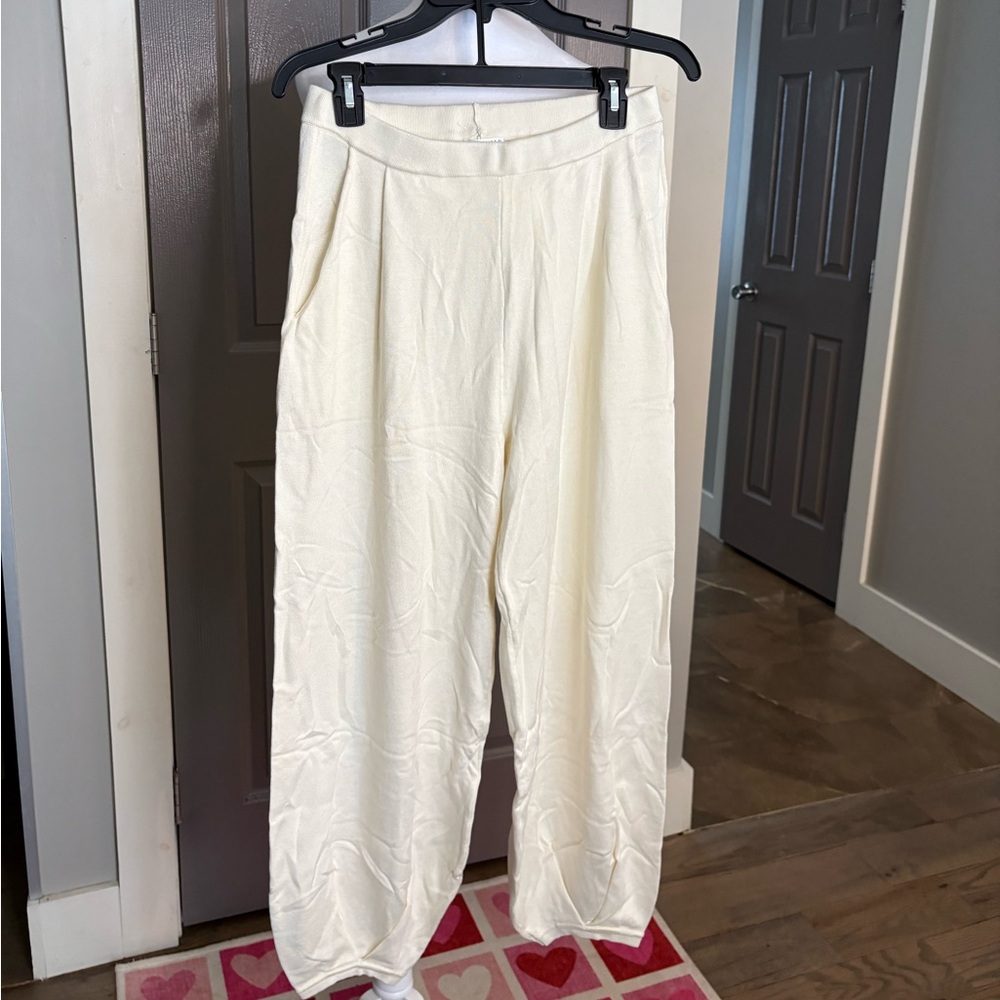 Textured Cream Pants